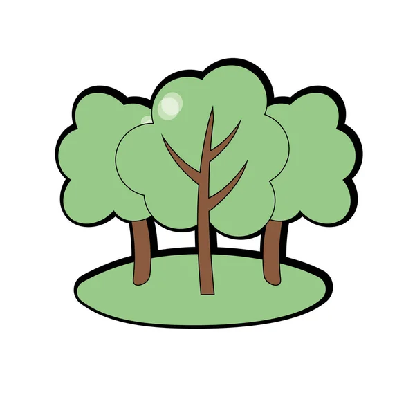 Árvores Naturais Com Ramos Para Ilustração Vetorial Cuidado Ecologia —  Vetores de Stock