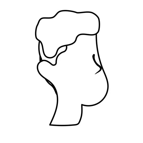 Linie Nettes Männergesicht Mit Haarschnitt Vektor Illustration Design — Stockvektor