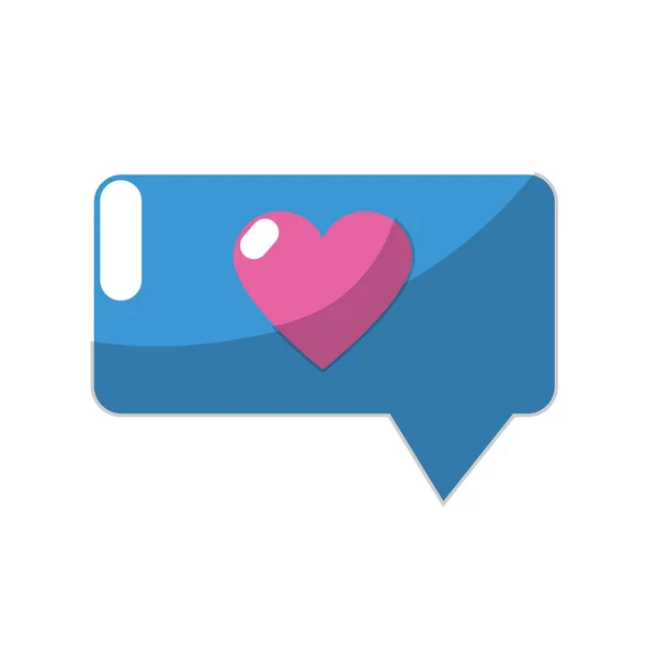 Συνομιλία Φούσκα Καρδιά Μήνυμα Σημείωση Διανυσματικά Εικονογράφηση — Διανυσματικό Αρχείο