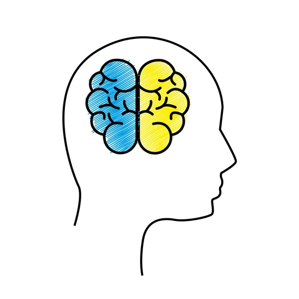 Krawędzi Psychicznego Zdrowia Osoby Mózgu Ilustracji Wektorowych — Wektor stockowy