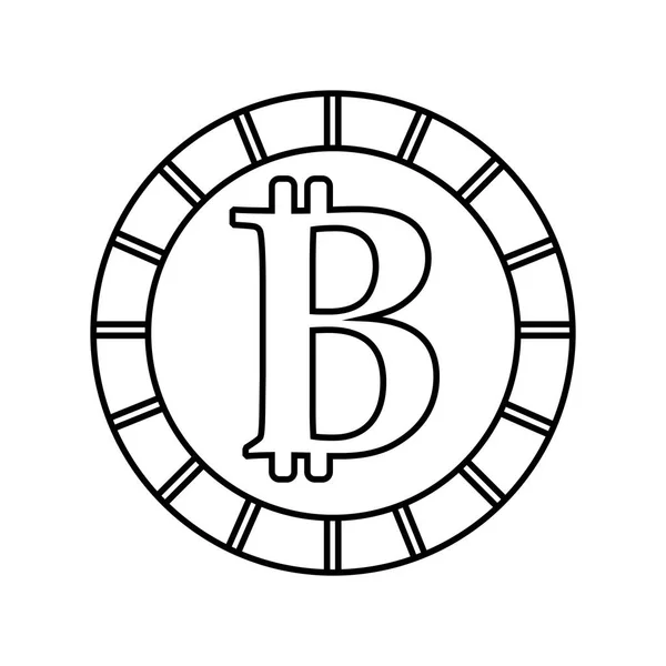 Linha Bitcoin Digital Moeda Eletrônica Financeira Ilustração Vetorial — Vetor de Stock
