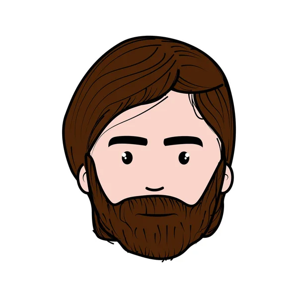 ひげと髪型 いい顔男ベクトル イラスト — ストックベクタ