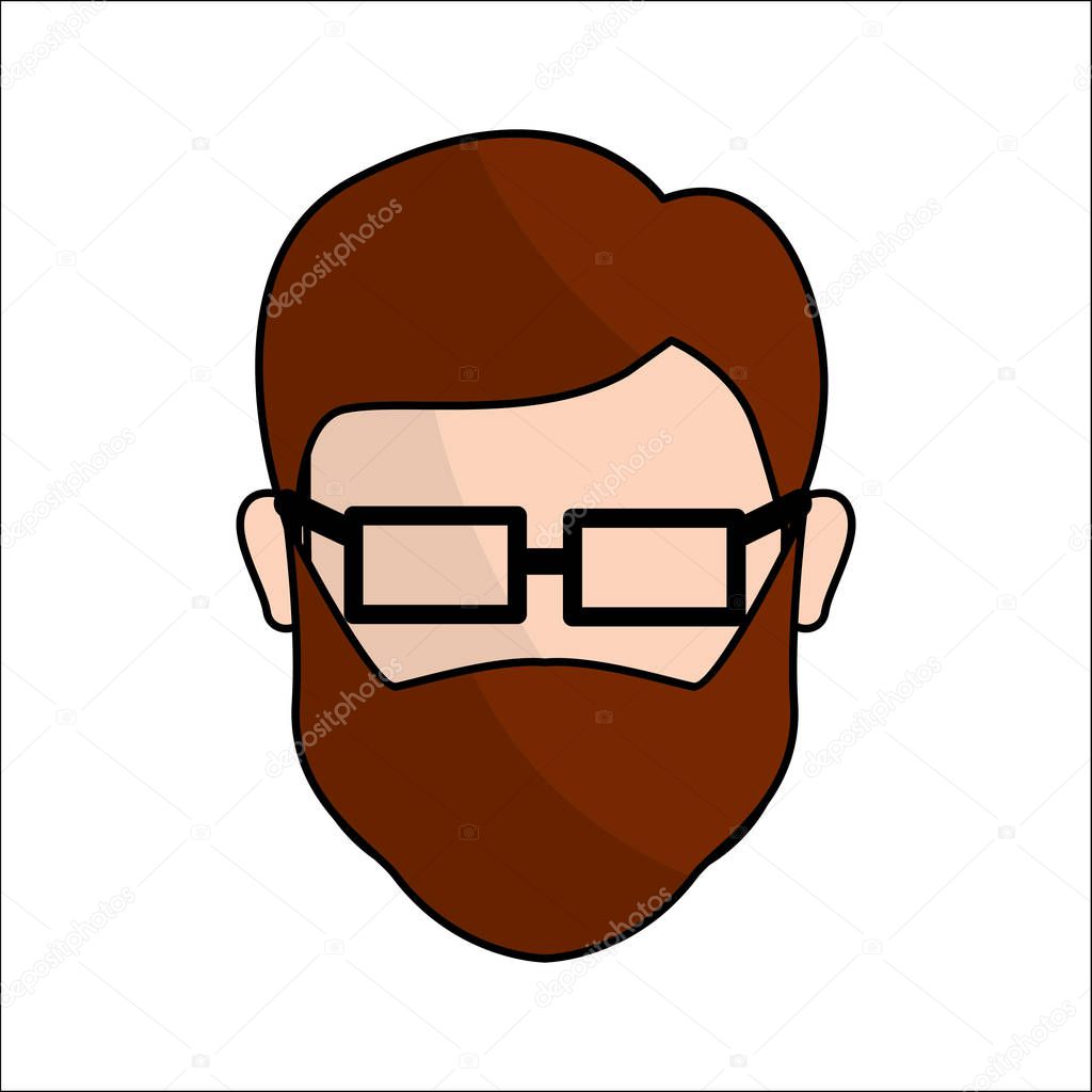 people, avatar face men with glasses icon, vector illustration design