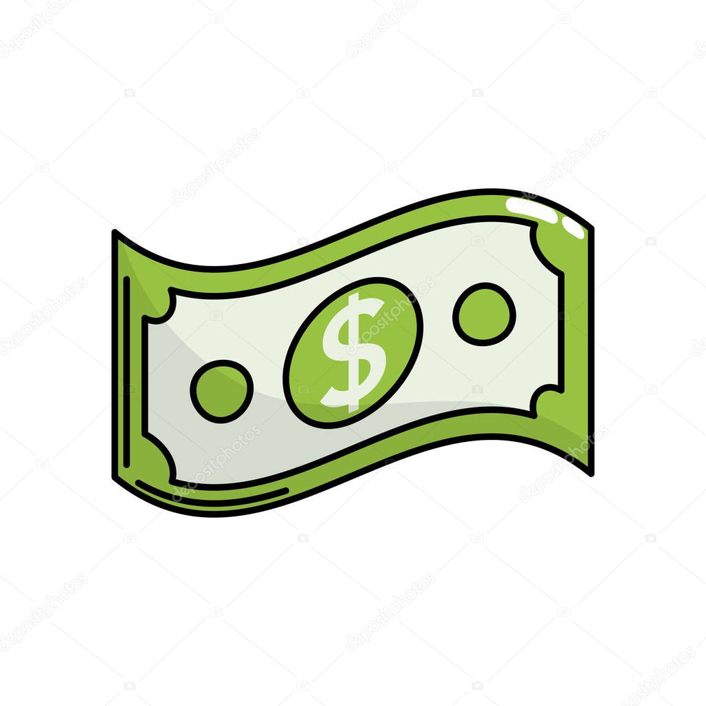 dollar bill cash money icon vector illustration