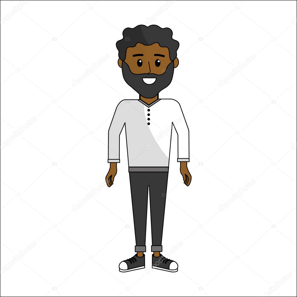 people, man with casual cloth avatar icon, vector illustration image