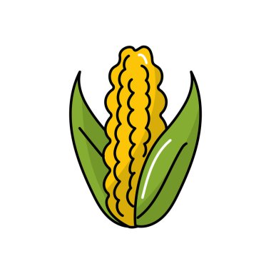 lezzetli ve sağlıklı cob mısır yemek vektör çizim