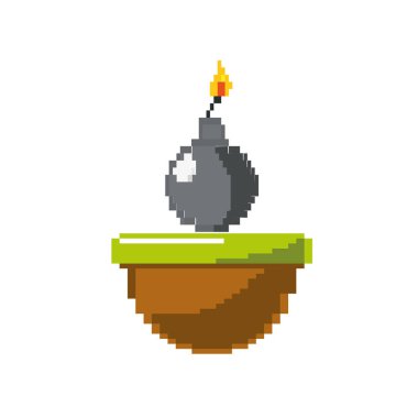 platform oyun vektör çizim nükleer bomba patlama