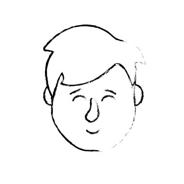 Avatar adam kafa saç modeli tasarım vektör çizim ile rakam