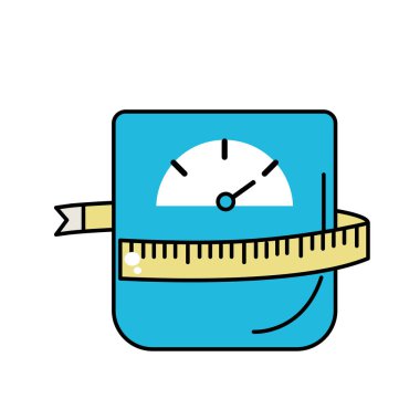 weight machine with measuring to have healthy life vector illustration