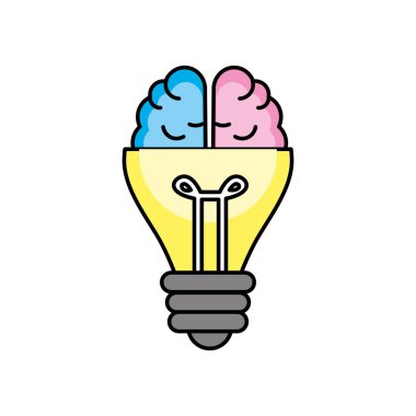 ampul beyin için yaratıcı bir fikir vektör çizim ile