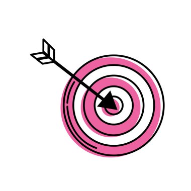 vektör çizim oynamak için hedef tahtası ile ok