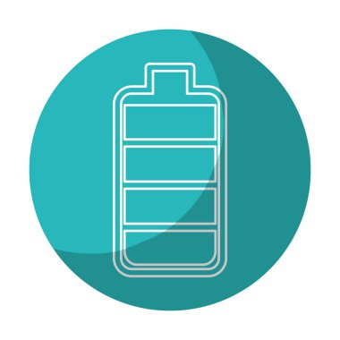 sticker battery power electric digital charge, vector illustration