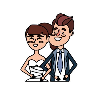 mutlu çift birlikte ve romantik kutlama vektör illüstrasyon