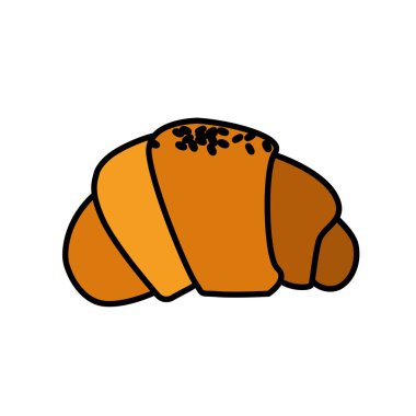 lezzetli fesh ekmek kruvasan ekmek, vektör çizim