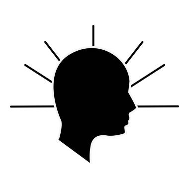 siluet insan kafa adam, vektör çizim tasarım
