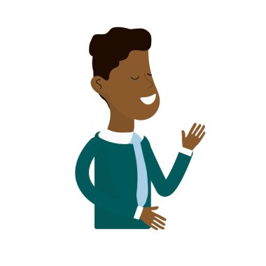 iyi adam kravat ve kazak giymek, vektör çizim ile