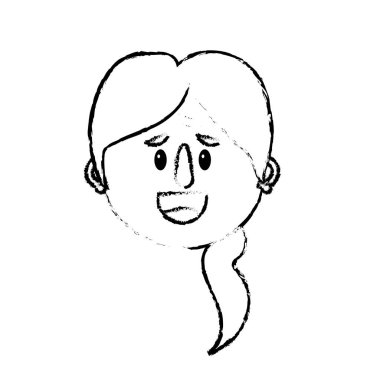 şekil yaşlı kadın yüz saç modeli vektör illüstrasyon ile