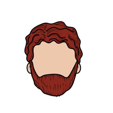 iyi adam yüz haistyle ve sakal, vektör çizim ile