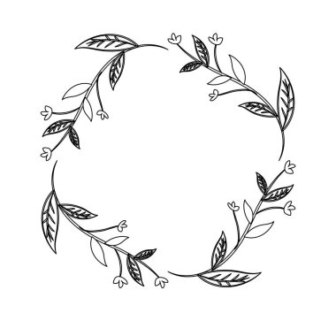 rustik dalları yaprakları ile vektör çizim tasarım