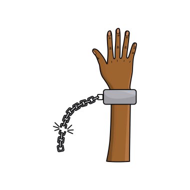 şirin eliyle metalik zinciri, vektör çizim