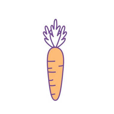 lezzetli ve sağlık havuç sebze vektör çizim