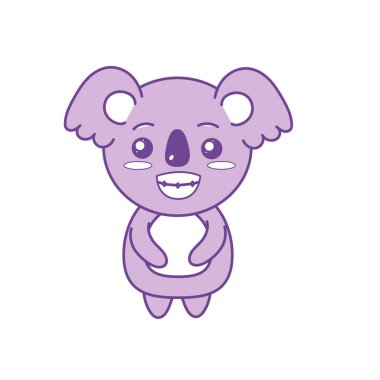 şirin koala vahşi hayvan yüz ifade vektör çizim ile