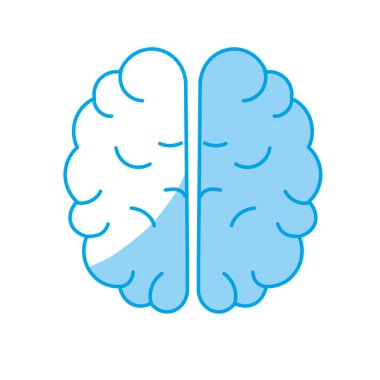 siluet yaratıcı beyin beyaz arka plan vektör çizim üzerinde fikir