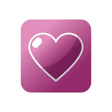 düğme kalp aşk ve romantizm sembolü tasarım vektör çizim