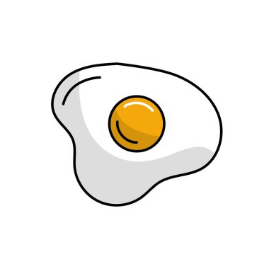 lezzetli kızarmış yumurta doğal maddeler vektör çizim ile