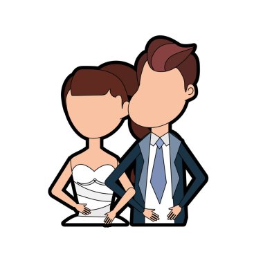 mutlu çift birlikte ve romantik kutlama vektör illüstrasyon