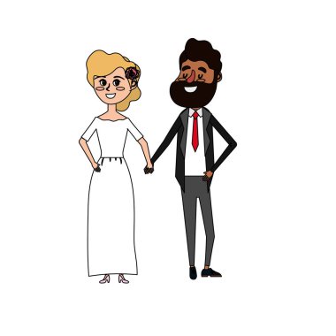 mutlu çift birlikte ve romantik kutlama vektör illüstrasyon