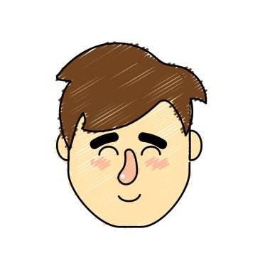 Avatar adam kafa saç modeli tasarımı ile illüstrasyon vektör