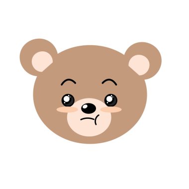 sevimli vahşi hayvan yüz ifade vektör çizim ile