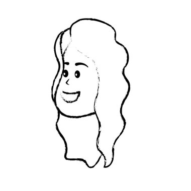 Şekil avatar kadın yüz saç modeli tasarım vektör illusration ile