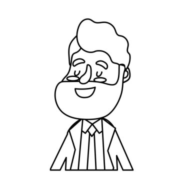 satır mutlu damat saç modeli ve zarif elbise vektör çizim ile