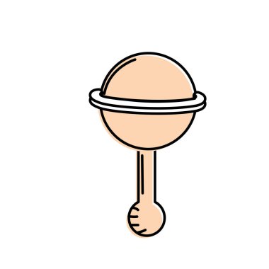 Bebek çıngırağı oyun eğlence vektör çizim için