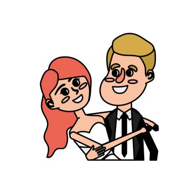 mutlu çift birlikte ve romantik kutlama vektör illüstrasyon