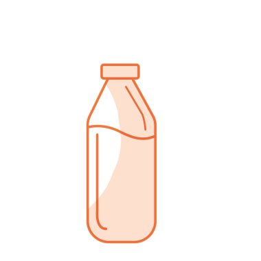 siluet süt şişe cam kalsiyum besinlerin vektör çizim ile