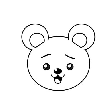 satır sevimli vahşi hayvan yüz ifade vektör çizim ile