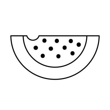 satır lezzetli ve sağlıklı karpuz dilimi meyve vektör çizim