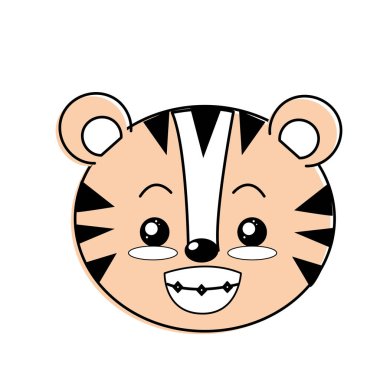 sevimli vahşi hayvan yüz ifade vektör çizim ile