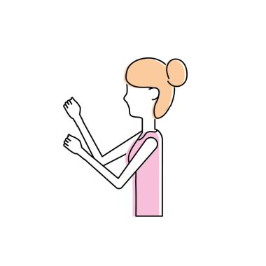 sağlıklı kadın egzersiz vektör illüstrasyon tasarımı yapıyor