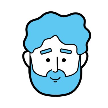 Adam yüz saç modeli tasarım vektör çizim ile