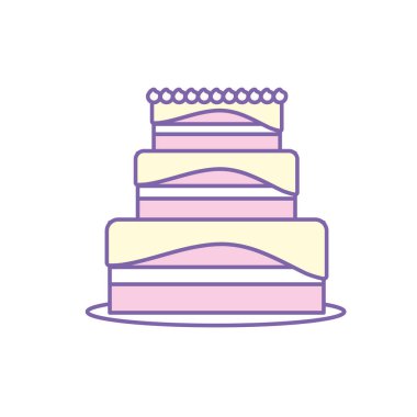 özel gün vektör çizim kutlamak için lezzetli pasta