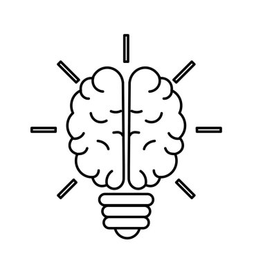 satır beyin ampul crative fikirler çözümleri vektör çizim için
