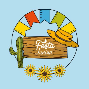 Festa junina dekorasyon tasarım, vektör çizim ile