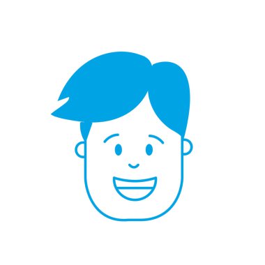 siluet adam kafa saç modeli tasarımı ile illüstrasyon vektör