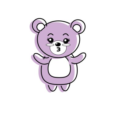 sevimli ayı vahşi hayvan yüz ifade vektör çizim ile