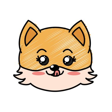 sevimli vahşi hayvan yüz ifade vektör çizim ile