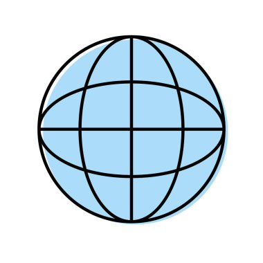 Küresel sembol veri merkezi bağlantı vektör çizim